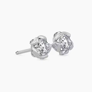 Fancy Style 14K Solid <b>Gold</b> Stud <b>Earrings</b> <b>Heart</b> Cut Lab Grown Diamond <b>Earring</b> for Birthday Parties and Gifts - Product Image 4