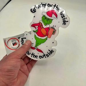 Plaques à cils professionnelles personnalisées avec logo de Noël Grinch, étiquette privée, extension de cils, plaque en acrylique écologique, fleur ovale - Product Image 1