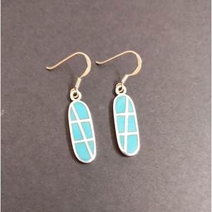 925 Sterling-Silver <b>Turquoise</b> Gemstone Fine <b>Stud</b> <b>Earrings</b> Handmade Rose Gold Design Gift for Her-Model E0754-GS - Product Image 3