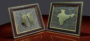 Artesanía india de alta calidad: Marco de búho con pirita de Perú para decoración del hogar, regalo y artesanía a precio mayorista - Product Image 2