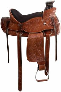 MONTURA WESTERN SHOW DE CUERO VENTA CALIENTE CON TALLA A MANO CON PRODUCTOS DE ECUESTRE DE AJUSTE CHAPADO EN PLATA A PRECIO ASEQUIBLE - Product Image 4