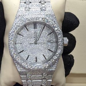 Reloj de Acero Inoxidable para Hombre, Completamente Cubierto de Diamantes, VVS1 Moissanite, Automático, de Lujo, al por Mayor - Product Image 2
