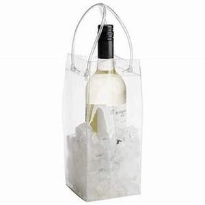 Modern Plastic Wine Bottle <b>Cooler</b> Bag Reusable <b>Drink</b> Holder for Wine Storage in Red Pink Blue Black Clear Colors - Product Image 6