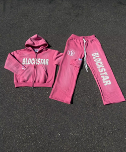 Ensemble de survêtement d'hiver OEM pour homme : sweat à capuche et pantalon de jogging évasé, broderie effet vieilli, tissu 100 % coton, avec patch - Product Image 5