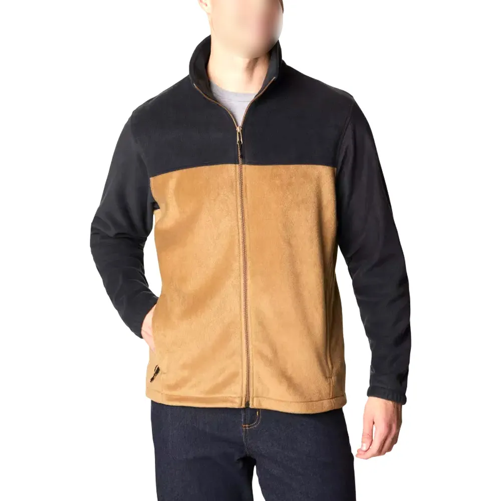 Marca de roupas personalizadas fabricante 2024 jaqueta com zíper de inverno grosso corante quente polar reversível sherpa jaqueta de lã para homens
