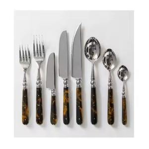 Ensemble de couverts en acier inoxydable doré à polissage miroir, très vendu, 5 pièces, avec manche en os, ensemble de couverts pour la maison, accessoire de cuisine - Product Image 5