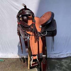 ชุดอานม้าหนังแท้สไตล์ตะวันตกพร้อมอุปกรณ์เสริมไม้คุณภาพพรีเมียม |   ชุดอุปกรณ์ขี่ม้าทำมือจากสแตนเลส พร้อมชุดตะขอเกี่ยว ปรับแต่งสีได้ - Product Image 5