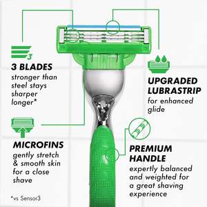 Gillette Mach3 Sensitive <b>Razors</b> for <b>Men</b>, 1 Handle, 5 Blade Refills, Designed for Sensitive Skin - Product Image 5