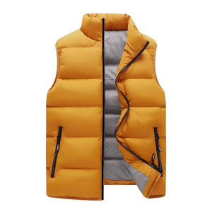 Gilet sans manches matelassé pour homme avec logo personnalisé, imperméable, d'hiver, fermeture éclair, rembourrage avant en coton - Product Image 2