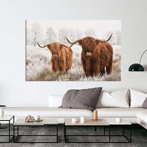 Impresión en Lienzo de Vaca Highland: Elegante Arte de Pared para Casa de Campo, LIENZO ENROLLADO - Product Image 1