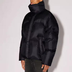 Chaqueta acolchada negra de gran tamaño con cuello alto, abrigo de burbujas ultra cálido, estilo callejero para una tarifa premium al por mayor - Product Image 5