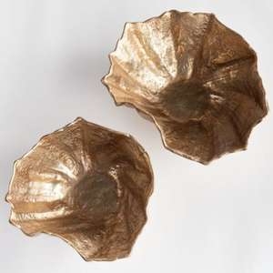 Tazón para servir de metal dorado de una sola pieza con diseño antiguo de gran capacidad Técnica tallada Excelente valor empaquetado en cartón - Product Image 2