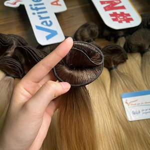 ผมต่อแบบชาวเวียดนามแท้100% เส้นผมแบบมัดมือสี1B แบบ Remy ธรรมชาติ - Product Image 3