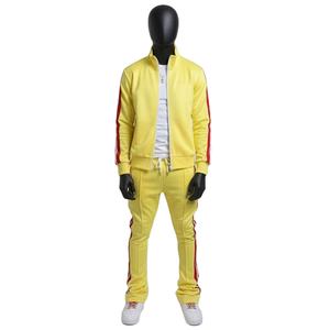 Conjunto Deportivo Personalizado de Algodón para Hombre, Chaqueta con Cierre y Pantalones Deportivos Transpirables para Invierno, Dos Piezas, Corte Ajustado con Franjas Laterales - Product Image 2