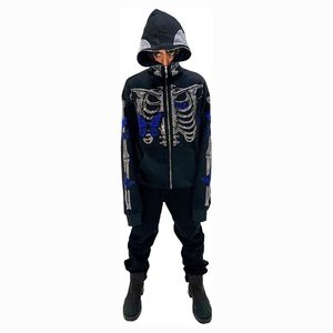 Créez votre propre sweat-shirt à capuche entièrement zippé avec pierre imprimé. Vêtements d'hiver décontractés avec Logo OEM - Product Image 3