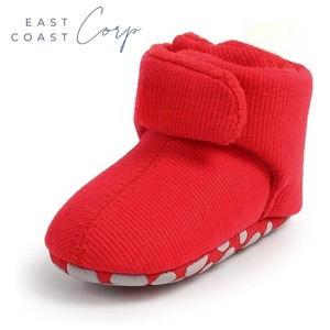 รองเท้าผ้าฟลีซนุ่มสบายสำหรับทารกแรกเกิดรองเท้าใส่ในฤดูหนาวมีที่กันลื่นและพื้นรองเท้านุ่มสำหรับเด็กหัดเดินครั้งแรก - Product Image 2