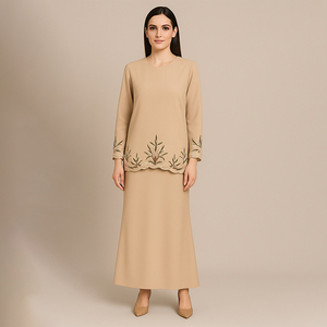 Conjunto moderno de Malasia tradicional Baju Kurung modesto musulmán Abaya poliéster transpirable de talla grande ocasión de fiesta de boda - Product Image 2