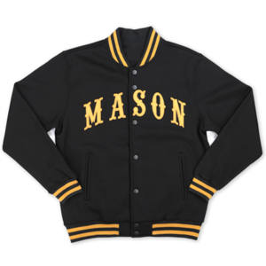 Veste polaire Mason-60% coton, 40% polyester | Veste polaire noire de fraternité universitaire avec logo appliqué et sérigraphie - Product Image 1