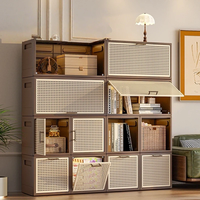 Système de rangement modulaire empilable, armoire de rangement pliable en PP, organisateur de placard pour salon, unité de rangement combinée multi-niveaux