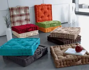 Almofada de chão quadrada redonda, almofada de assento artesanal para almofada