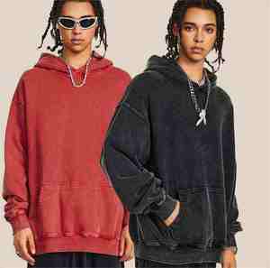 Custom 420gsm Men Acid <b>Wash</b> Hoodie Blank Hoodies Wholesale Sun Faded Vintage Men Pullover Hoodies - Product Image 1