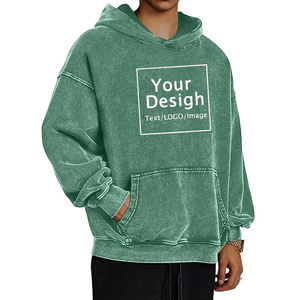 Mens Acid Wash Hoodie <b>Vintage</b> Casual Streetwear 100% Cotton Hoodies Unisex Pullover Heavyweight Hooded <b>Sweatshirt</b> - Product Image 3