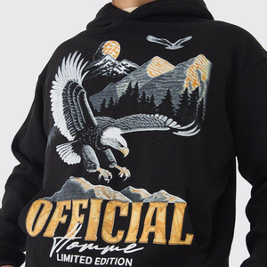 Sudaderas con capucha personalizadas de alta calidad con estampado digital para hombre, sudaderas 450 Gsm de algodón de peso pesado, sudaderas con capucha con hombros caídos - Product Image 6