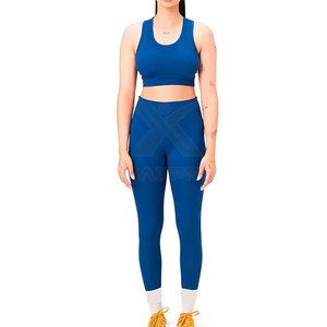 Ensemble de yoga pour femmes de haute qualité, personnalisable, avec taille élastique sur le devant, respirant, résistant, ensemble 2 pièces - Product Image 1