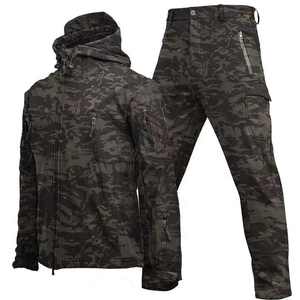 Men's Three-in-One Waterproof <b>Shark</b> Skin Soft Shell Winter Jacket Outdoor <b>Hoodie</b> Warm Windproof Breathable Solid Pattern Design - Product Image 5