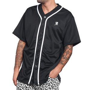 Maillot de baseball boutonné unisexe à manches courtes maillot de softball léger pas cher jeune t-shirt haut - Product Image 1