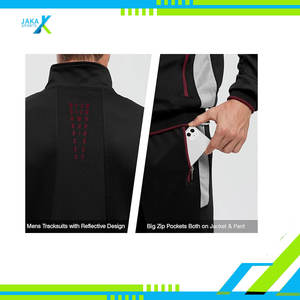 Survêtement athlétique à fermeture éclair intégrale pour hommes, survêtement deux pièces, jogging décontracté, ensemble de vêtements de sport et d'échauffement - Product Image 6