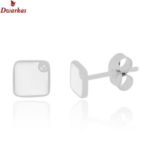 Simplicidad joyería fina plata esterlina 925 Topacio blanco esmalte Stud pendientes Simple diseño clásico boda fiesta directo - Product Image 1