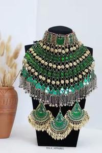 สินค้าขายดีพร้อมจัดส่งชุดเครื่องประดับอัฟกันแฟชั่นใหม่ชุดสร้อยคอต่างหูอัฟกานิสถานสำหรับผู้หญิง - Product Image 2