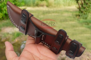 ISONZ en cuir véritable couteau fourreau étui couverture en gros tactique ceinture bouton de transport poche survie couteau étui accessoires - Product Image 6