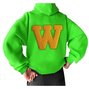 Sweats à capuche surdimensionnés de haute qualité pour hommes, broderie personnalisée, couleur unie, manches longues, vêtements d'hiver OEM ODM - Product Image 3