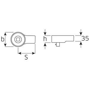 Clé à cliquet Stahlwille avec embout carré à passage direct 24.5x28 - Product Image 2