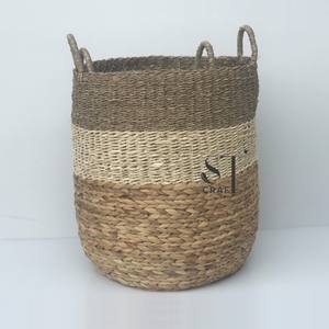 High Quality Water <b>Hyacinth</b> and Woven Seagrass Storage <b>Basket</b> for Laundry or Home Decor Made in Vietnam - Product Image 5