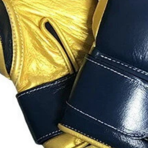 Gants de boxe professionnels en cuir doré marine avec fermeture velcro au poignet, pour l'entraînement et le sparring, pour hommes et femmes - Product Image 5
