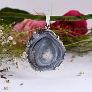 Colgante de Gema Natural para mujer, de oro amarillo y Plata de Ley 925, joyería hecha a mano - Product Image 2