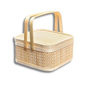 PANIER CADEAU EN BAMBOU multi-usages Durable, réutilisable et parfait pour les paniers de fruits, les pique-niques ou la décoration intérieure - Product Image 1