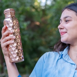 ขวดน้ำทองแดงตอกงานฝีมือช่างฝีมือตรงตามฟังก์ชั่นงานฝีมือเสี้ยว - Product Image 3