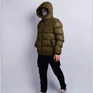 Chaqueta acolchada personalizada ATLANTIC para hombre, tela de poliéster ODM, cuello con cremallera y capucha, características de la temporada de invierno - Product Image 6