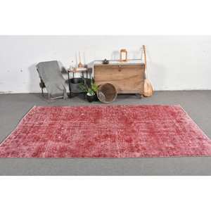 Tapis moderne vintage turc écologique 9x12 rouge patchwork 10mm laine latex rectangle salle à manger TR 51x9, décor de chambre 3ft - Product Image 1