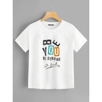 T-shirt formel oversize tendance pour garçons, blanc et noir, tricoté, écologique, à manches courtes, imprimé sur mesure, 100 % polyester