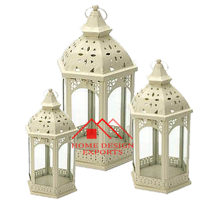 Decoraciones de alta calidad superventas aspecto Vintage linterna colgante hecha a mano Metal hierro vela linterna para piso de boda - Product Image 2