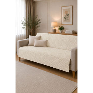 Funda de Sofá Beige 100% Poliéster con Diseño Autoproposionado, Técnica de Tejido con Característica Resistente a las Manchas - Product Image 1