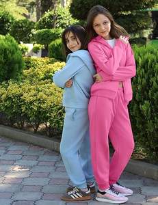 Ensemble de sweat-shirt en polaire pour filles, de haute qualité, respirant, deux pièces, sweat-shirt et survêtement pour enfants, vêtements d'extérieur - Product Image 5