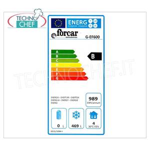 Congélateur commercial Forcar 555 Lt, armoire statique avec étagères grillées à évaporation fixe - Température -18/-22°C Classe B - Product Image 1