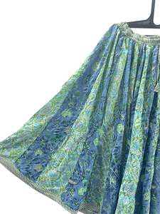 กระโปรงผ้าฝ้ายสไตล์โบฮีเมียนสำหรับผู้หญิงกระโปรงผ้าฝ้ายสไตล์พื้นเมืองโบฮีเมียนมือไม่เหมือนใครพิมพ์ลายดอกไม้เย็บปะติดปะต่อกันดีไซน์พลิ้วไหวใส่สบาย - Product Image 2