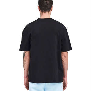 T-shirt décontracté en coton respirant pour homme, grande taille, épaules tombantes, imprimé sur le devant, vente en gros, fabricant OEM - Product Image 4